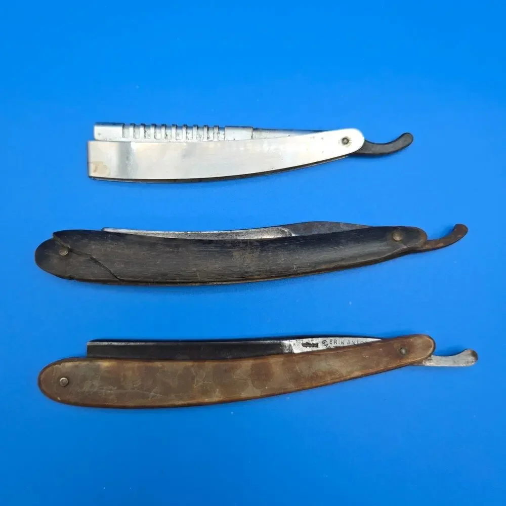 Erik Anton Berg Straight Razor w/ 2 Vintage Razors Project Lot As-Is